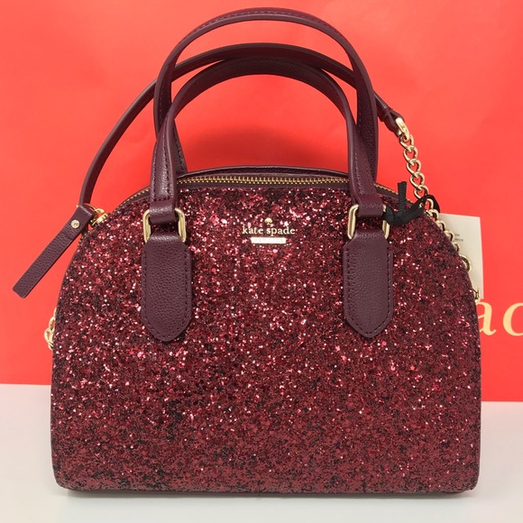 ➕ Kate spade mini Reiley laurel way glitter plum - Picture 2 of 6